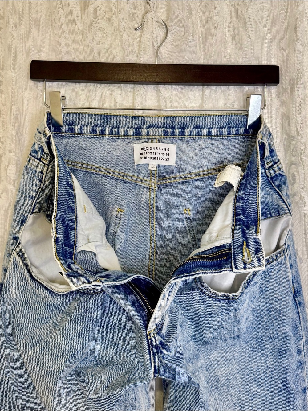 Maison Margiela Exposed Pocket Jeans Wide Leg Acid Wash Italy Womens Size Small - Picture 5 of 10